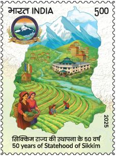 50 Years of Statehood of Sikkim postage stamp